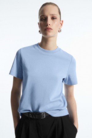 Camiseta COS The Clean Cut Mujer Azules Claro España Rebajas 429DHMRVN