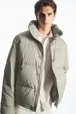 Chaquetas COS Corta Puffer Hombre Gris Beige España Rebajas 582LFSXGB