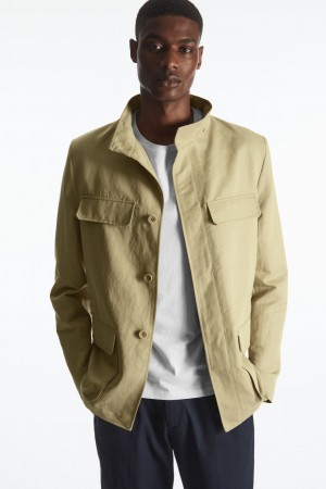 Chaquetas COS Linen Field Hombre Beige España Rebajas 971TIBVCK