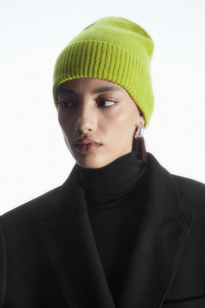 Gorro COS Pure Cashmere Hombre Verde España Rebajas 014XWKZIU