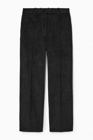 Pantalon COS Flared Corduroy Mujer Negras España Rebajas 657YRJVNZ