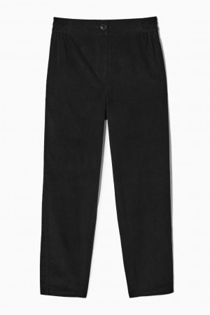 Pantalon COS Relaxed-Fit Corduroy Mujer Negras España Rebajas 384IEPYWV