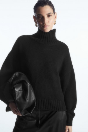 Suéteres COS Fornido Pure Cashmere Turtleneck Mujer Negras España Rebajas 712OYWVPN