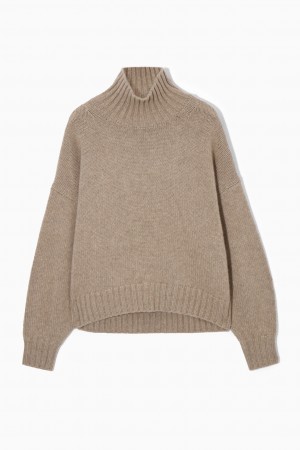 Suéteres COS Fornido Pure Cashmere Turtleneck Mujer Beige España Rebajas 951CWXHLK