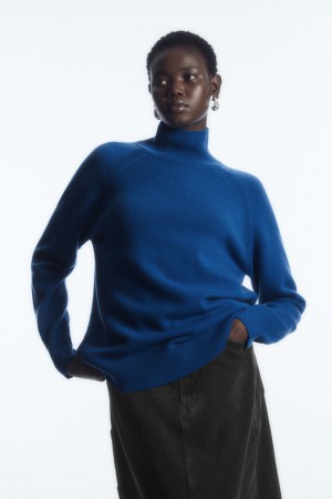 Suéteres COS Pure Cashmere Turtleneck Mujer Azules España Rebajas 359NTCRHY