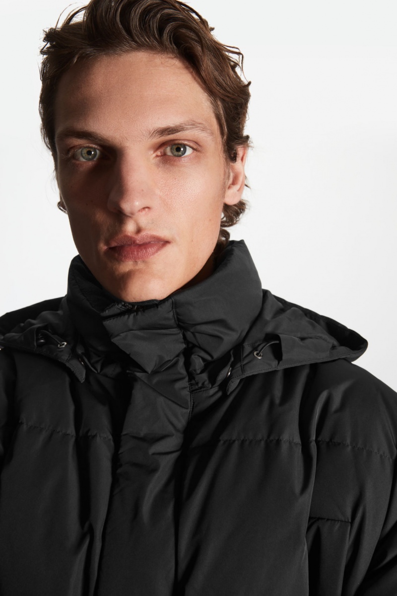 Abrigos COS Recycled-Down Puffer Hombre Negras España Rebajas 513MQVHTS