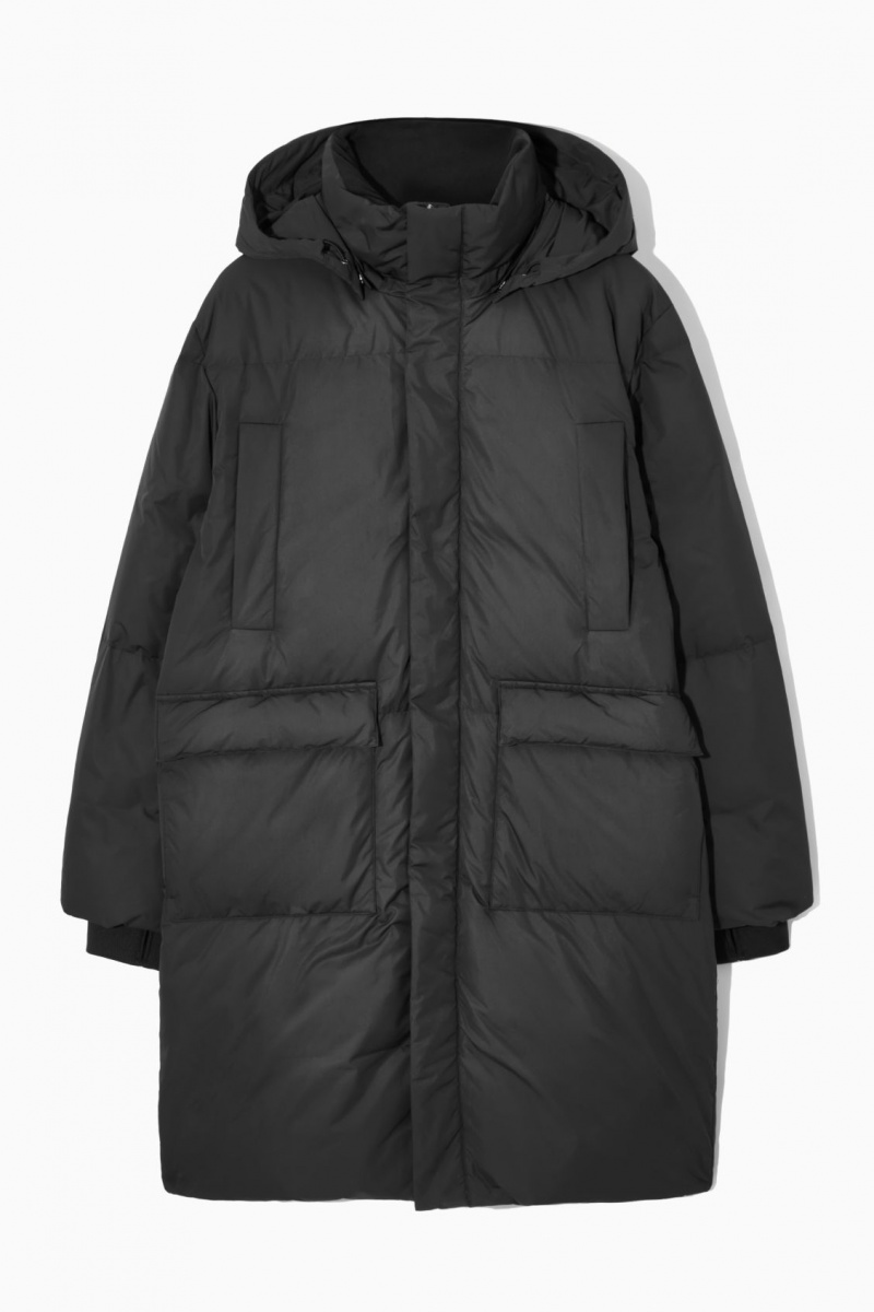 Abrigos COS Recycled-Down Puffer Hombre Negras España Rebajas 513MQVHTS