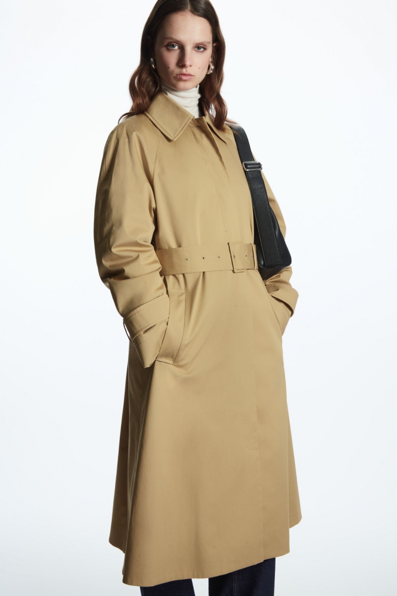 Abrigos COS Regular-Fit Twill Trench Mujer Beige España Rebajas 216NQILDC