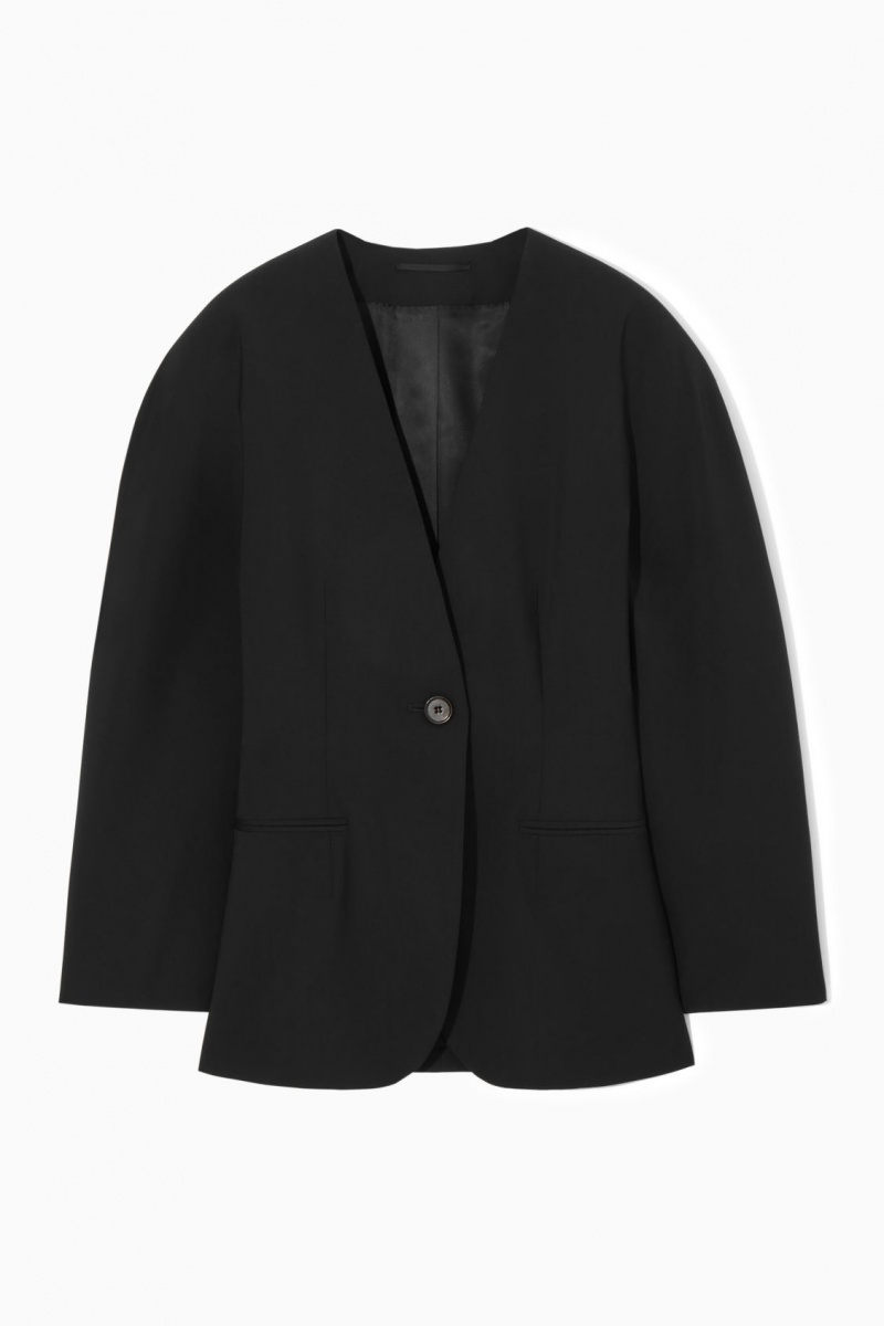 Blazer COS Sculpted Collarless Lana Mujer Negras España Rebajas 803PYKHQU