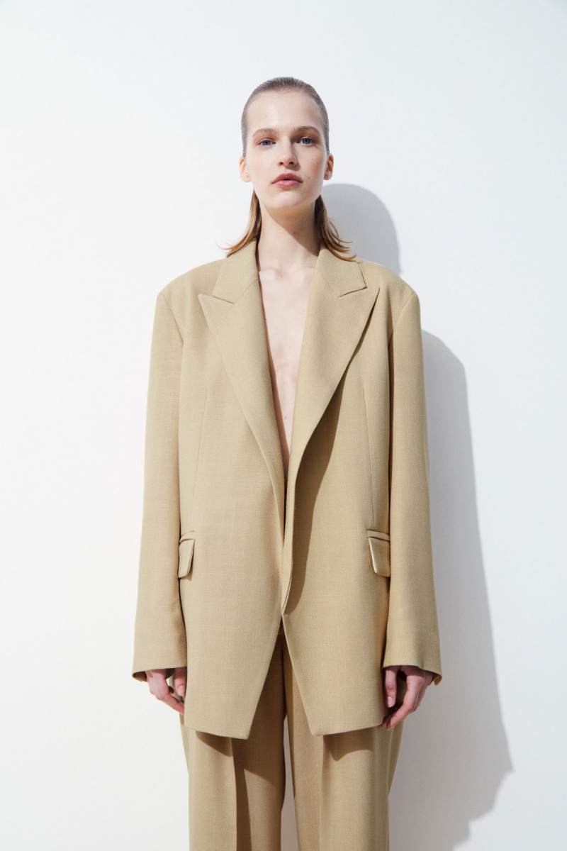 Blazer COS The Peak-Lapel Mujer Beige España Rebajas 315SZXRNY