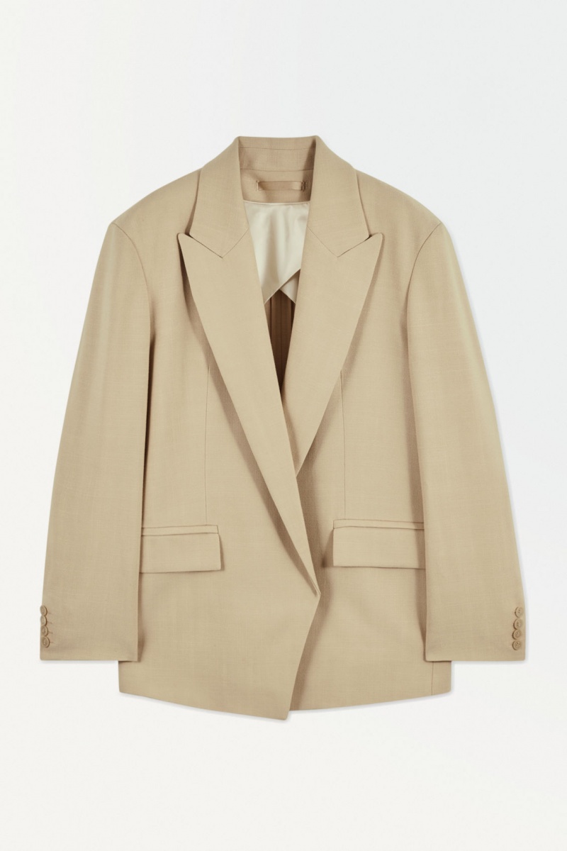 Blazer COS The Peak-Lapel Mujer Beige España Rebajas 315SZXRNY