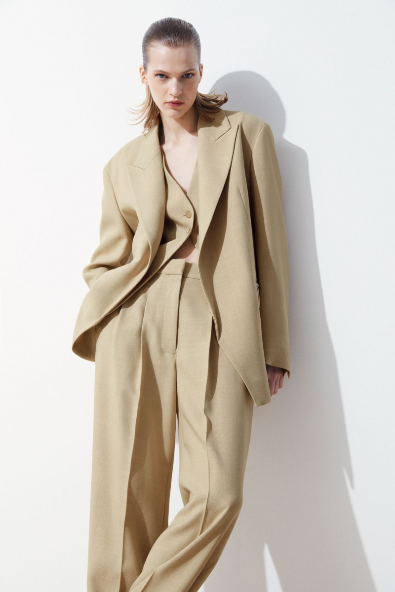 Blazer COS The Peak-Lapel Mujer Beige España Rebajas 315SZXRNY