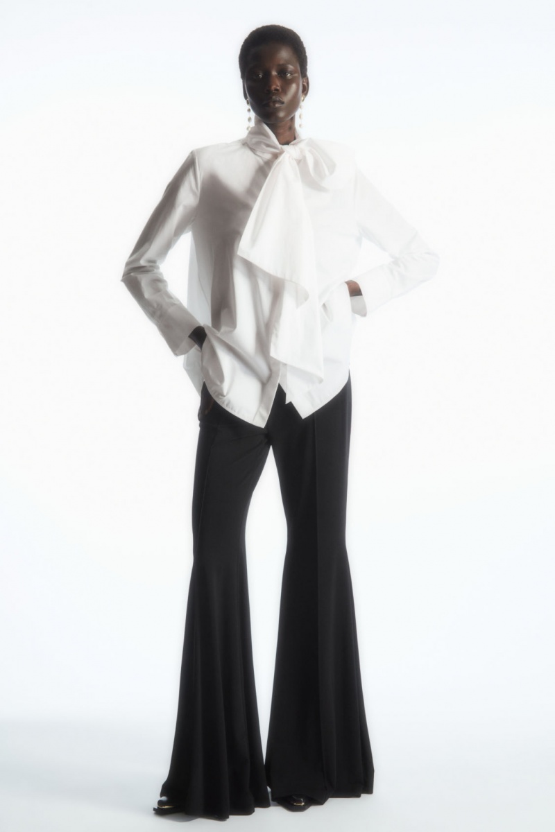 Blusa COS Oversized Bow-Detail Mujer Blancas España Rebajas 350NOYDIT