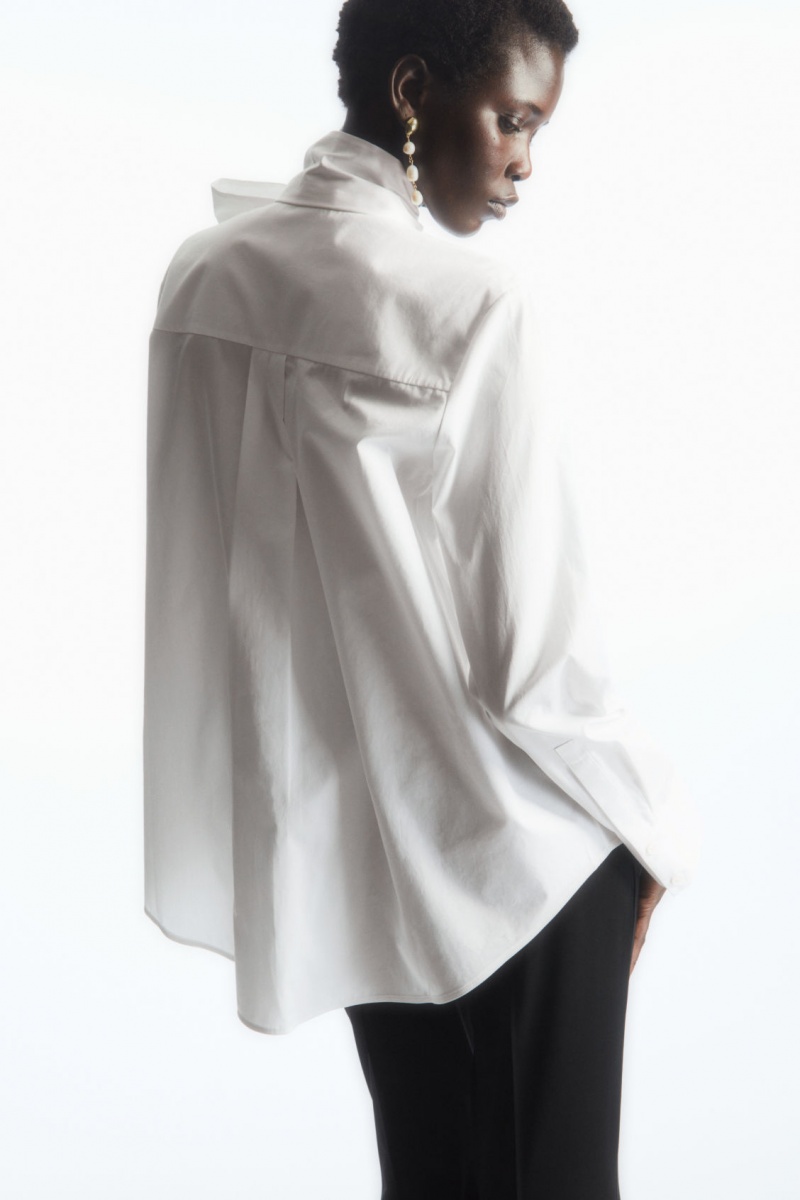 Blusa COS Oversized Bow-Detail Mujer Blancas España Rebajas 350NOYDIT