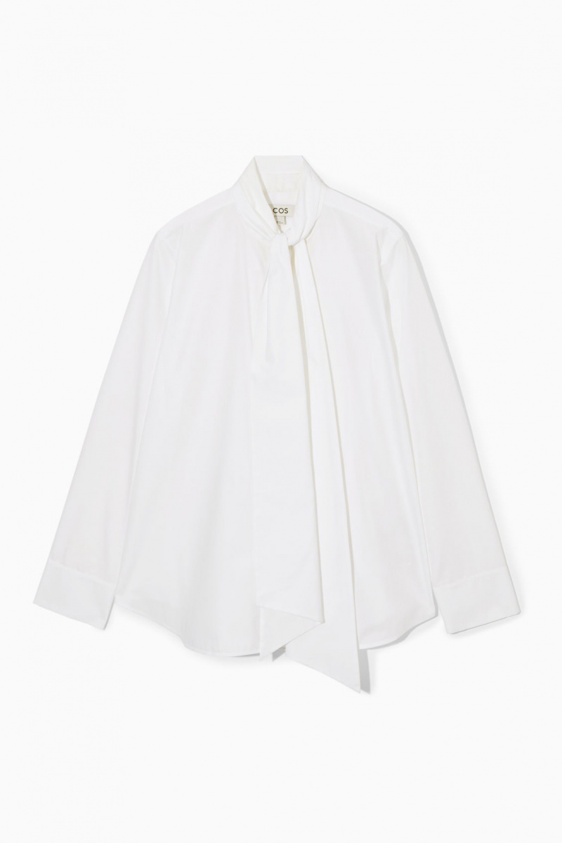 Blusa COS Oversized Bow-Detail Mujer Blancas España Rebajas 350NOYDIT