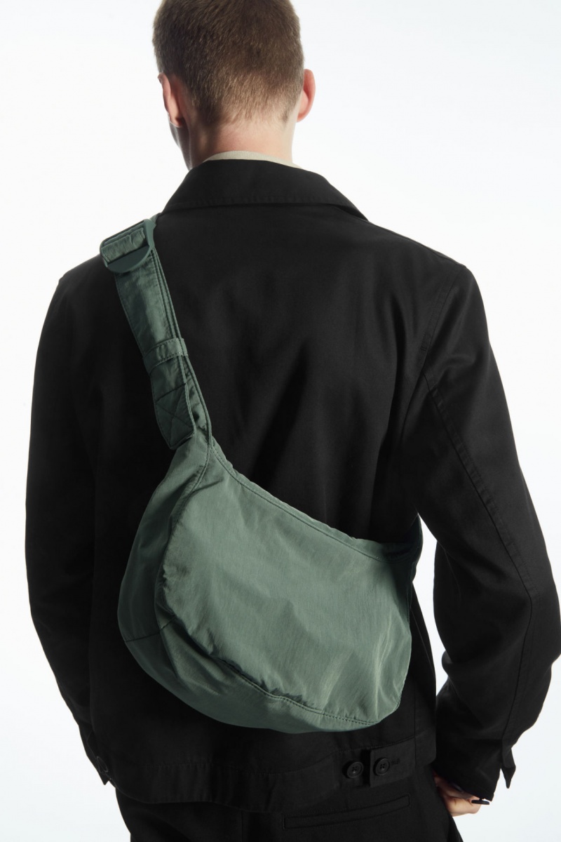 Bolsa Cruzada COS Crossbody Saddle Nylon Hombre Verde Oscuro España Rebajas 675JKOWHZ