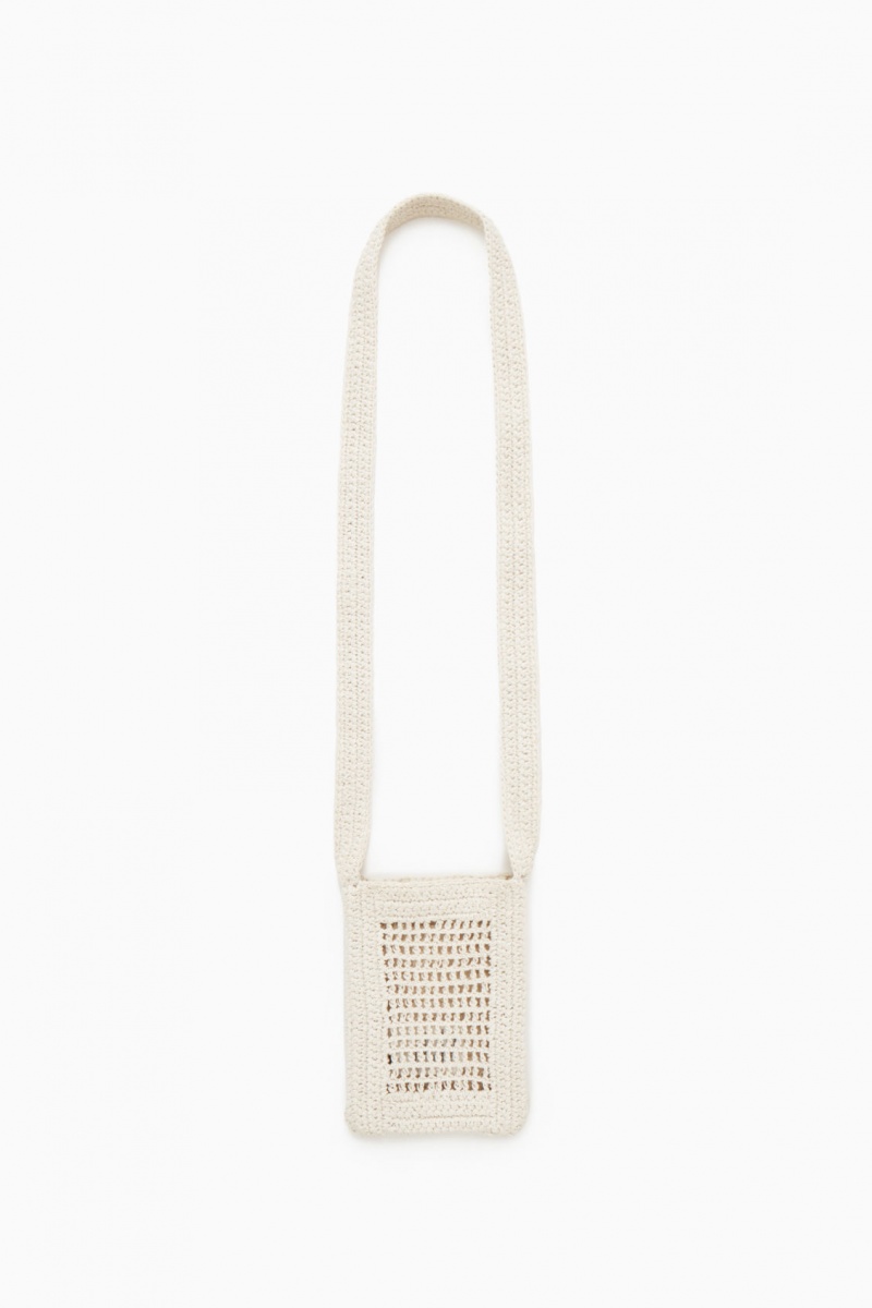 Bolsa Cruzada COS Mini Crochet Hombre Creme España Rebajas 854TFWQRA