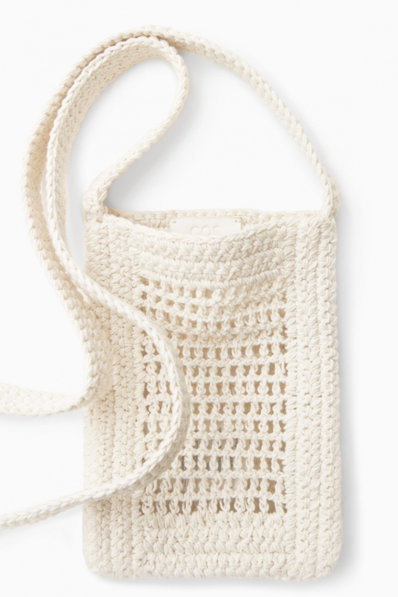 Bolsa Cruzada COS Mini Crochet Hombre Creme España Rebajas 854TFWQRA