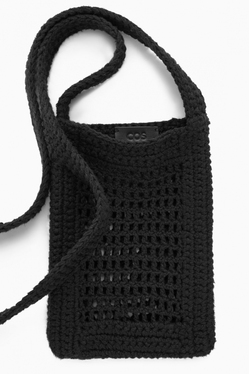 Bolsa Cruzada COS Mini Crochet Mujer Negras España Rebajas 238LFOBKV