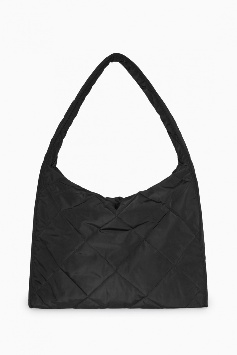 Bolsa De Hombro COS Oversized Diamond-Acolchado Hombre Negras España Rebajas 205WQVZHD