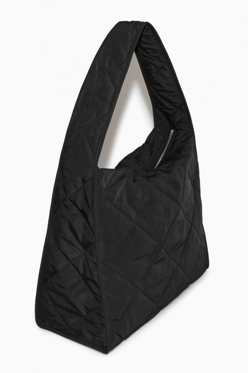 Bolsa De Hombro COS Oversized Diamond-Acolchado Hombre Negras España Rebajas 205WQVZHD