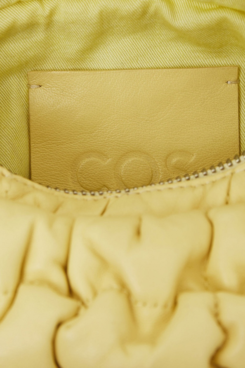 Bolsos Mini COS Acolchado Micro Cuero Mujer Amarillo Claro España Rebajas 694APZTDH