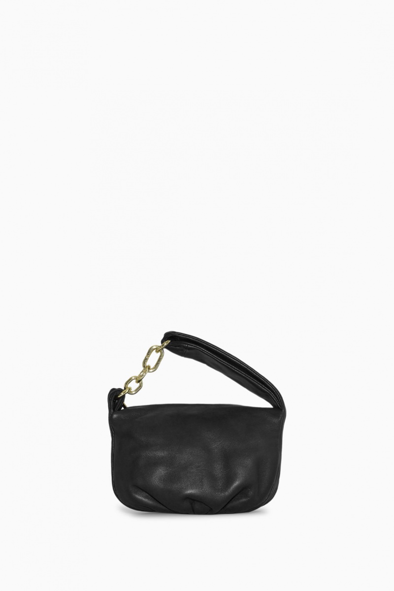 Bolsos Mini COS Micro Cuero Chain Mujer Negras España Rebajas 042JOELHG