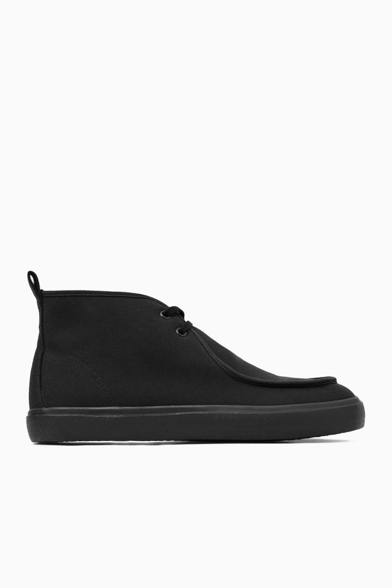 Botas Chukka COS Lona Hombre Negras España Rebajas 685CQNOHI