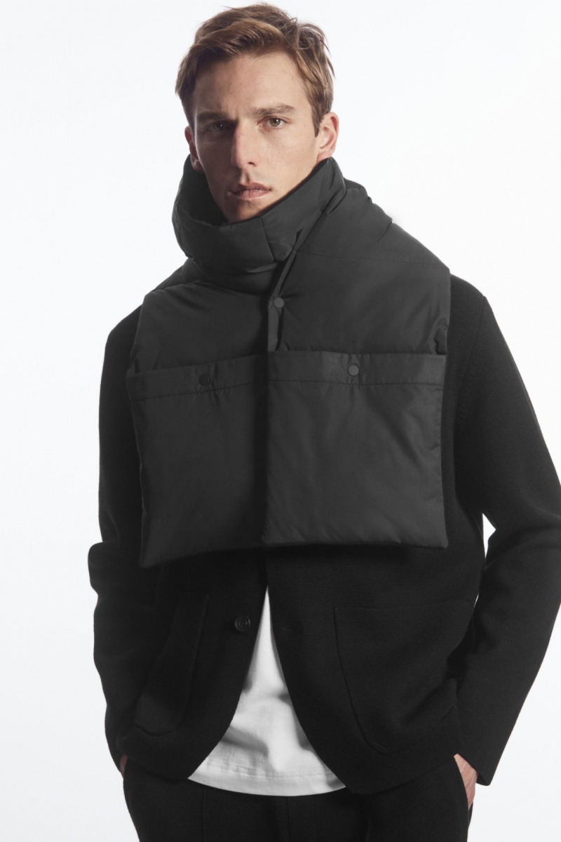 Bufanda COS Convertible Acolchado Hombre Negras España Rebajas 317OYQIMF