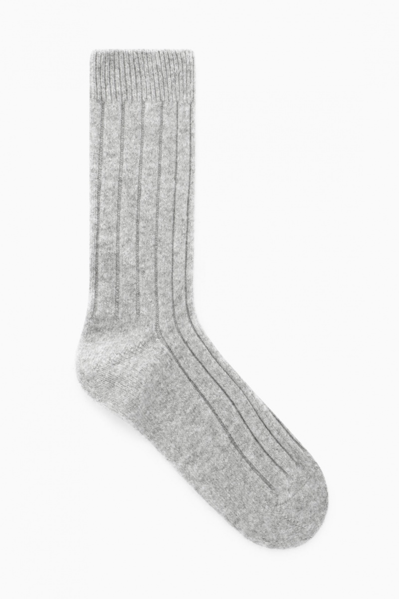 Calcetines COS Fornido Cashmere Hombre Gris Claro España Rebajas 542GYFUHB