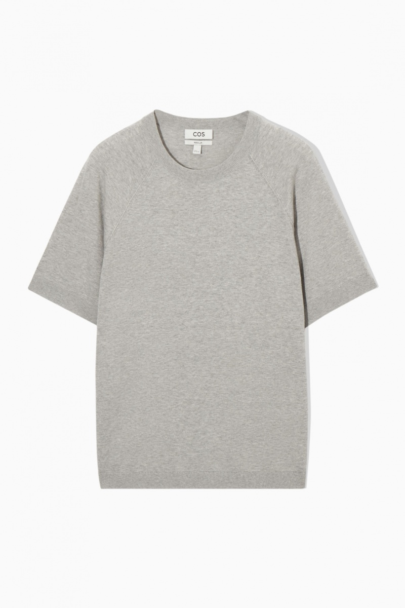 Camiseta COS De Punto Cashmere-Blend Hombre Gris España Rebajas 810ECRABJ