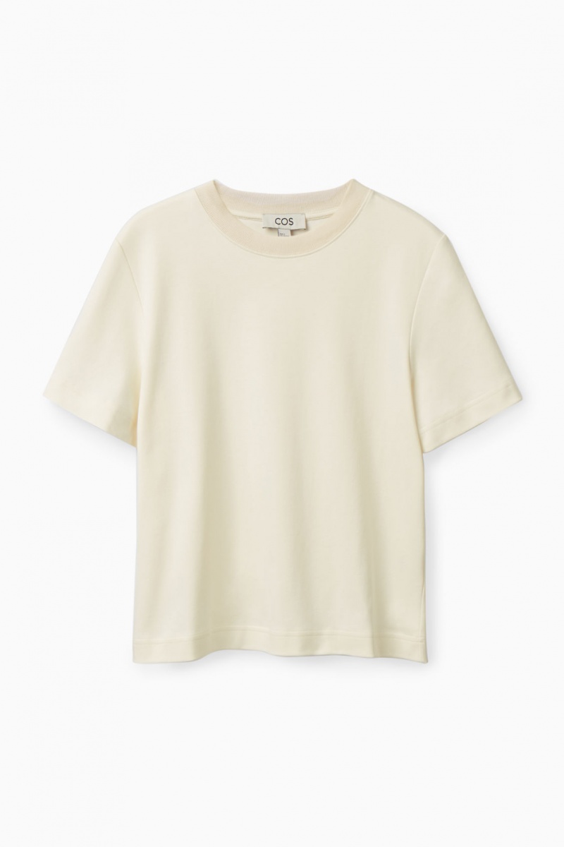 Camiseta COS The Clean Cut Mujer Beige Claro España Rebajas 195BRHSJP