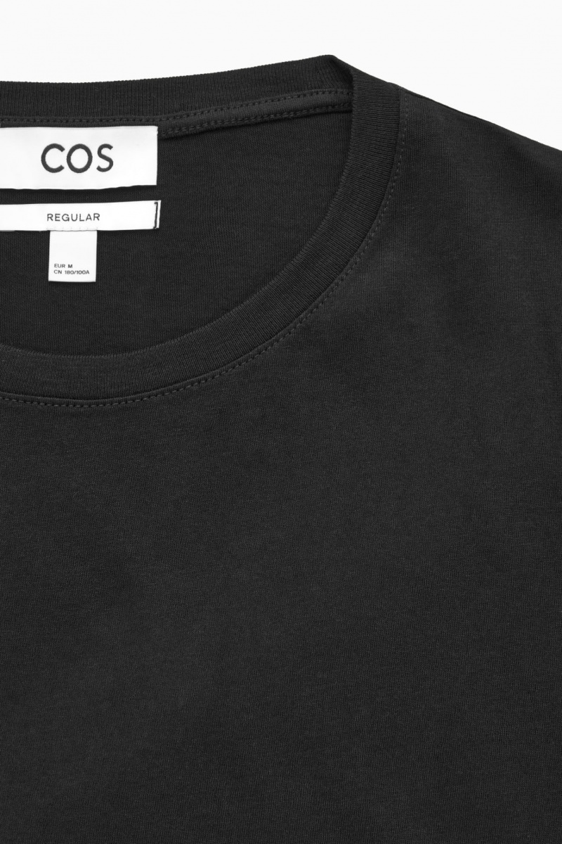 Camiseta COS The Extra Fine Hombre Negras España Rebajas 538UXVTRF