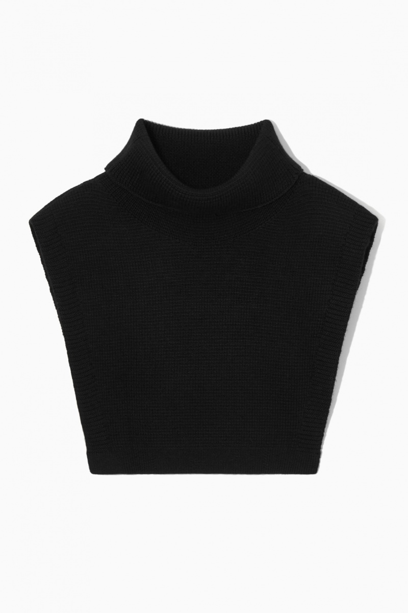 Chaleco COS Lana Rollneck Collar Hombre Negras España Rebajas 471WHMEFZ