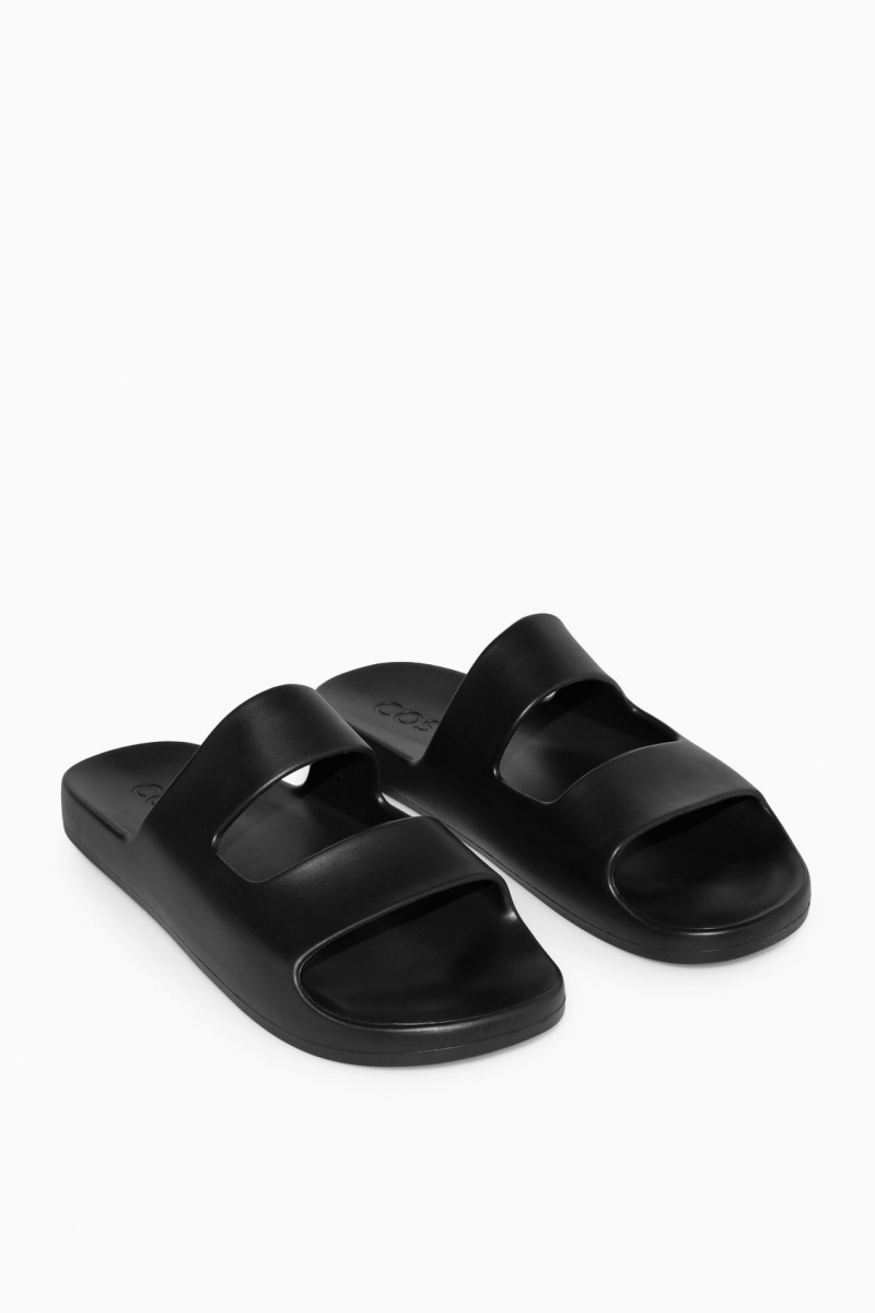 Chanclas COS Double-Correa Rubber Hombre Negras España Rebajas 341BDZNJF