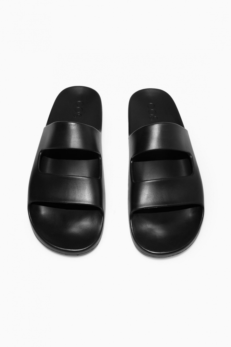 Chanclas COS Double-Correa Rubber Hombre Negras España Rebajas 341BDZNJF