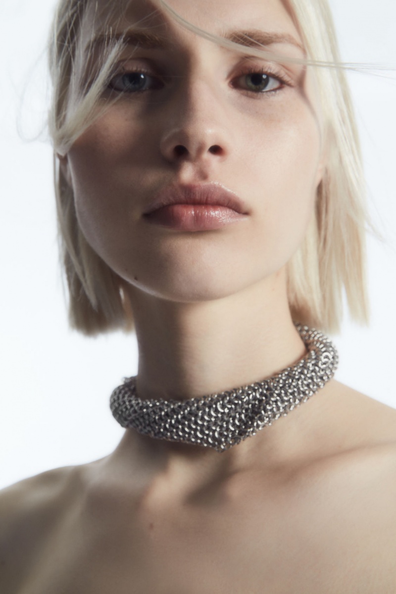 Collar COS Chainmail Choker Mujer Plateadas España Rebajas 391LDHIQN