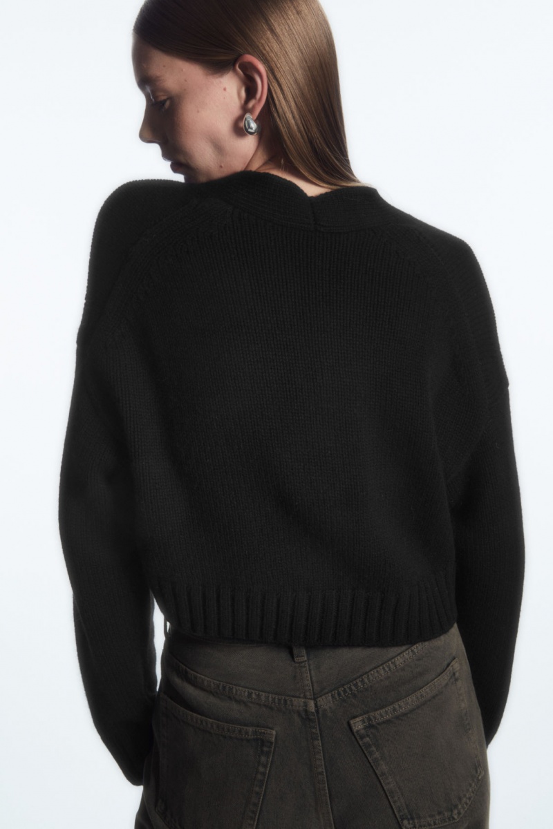 Cárdigan COS Fornido Cropped Cashmere-Blend Mujer Negras España Rebajas 897FSABJY