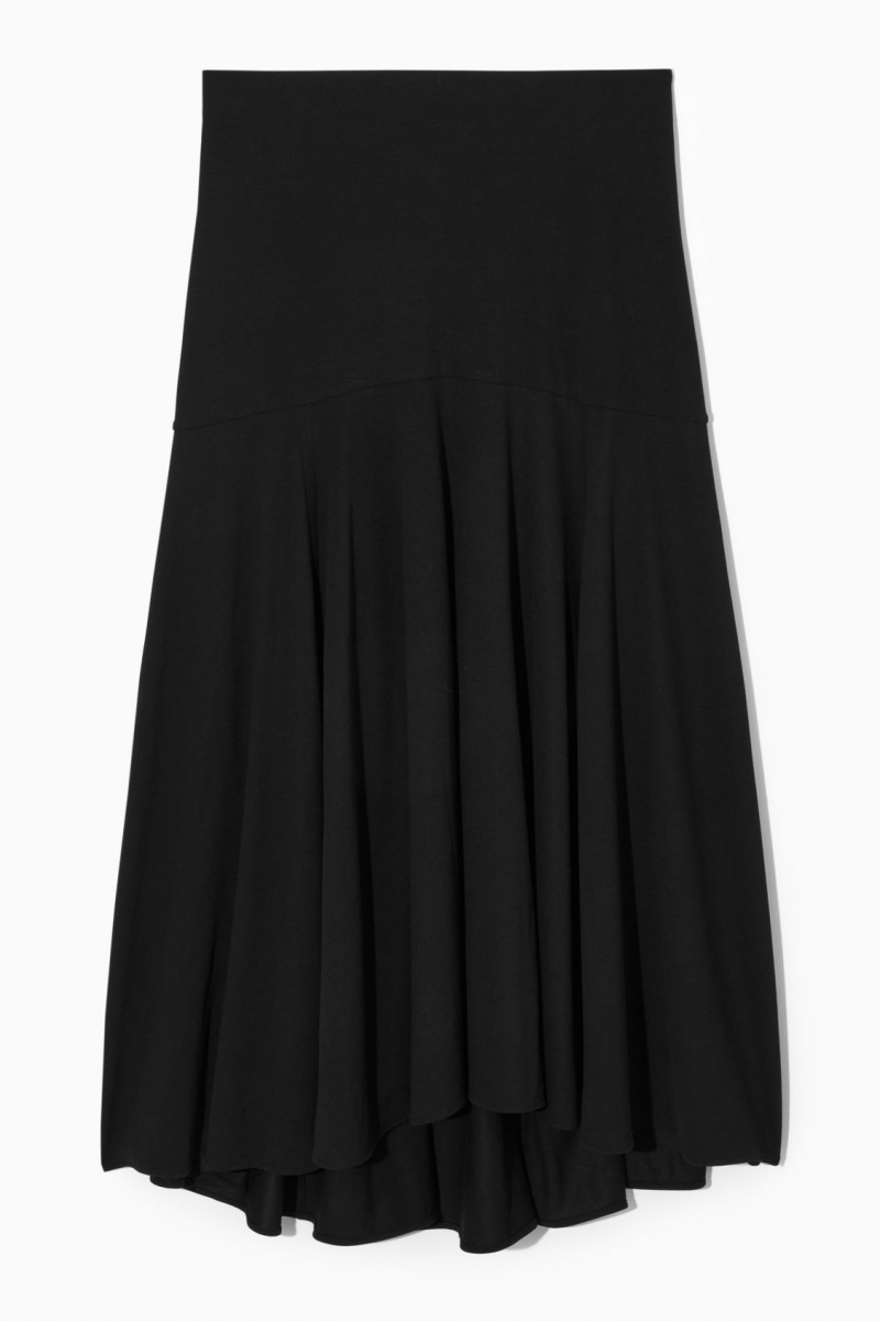 Falda COS Flared Maxi Mujer Negras España Rebajas 789WILGBR