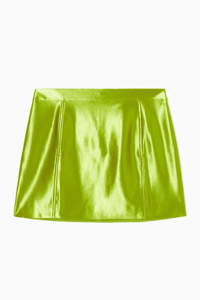 Falda COS High-Shine Satin Mini Mujer Verde España Rebajas 481VWQPCI