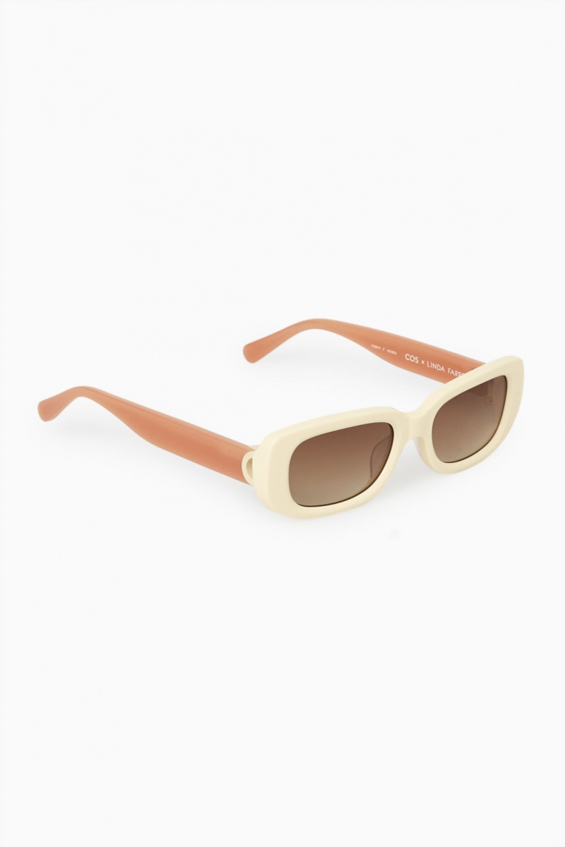 Gafas de Sol COS The Rectangle Acetate Mujer Creme Rosas España Rebajas 783LEAHCJ