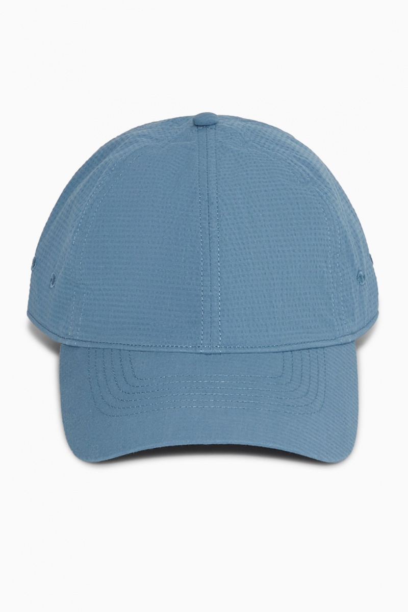 Gorras COS Seersucker Baseball Hombre Azules España Rebajas 138VMDRFE