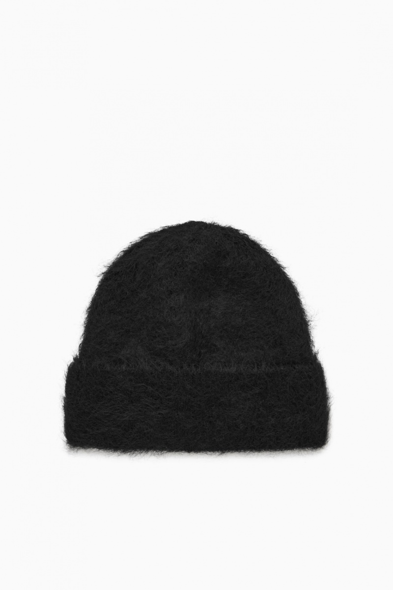 Gorro COS Acanalado Mohair Mujer Negras España Rebajas 930XWSHQL