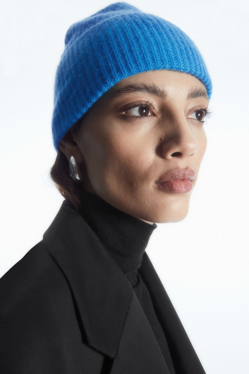 Gorro COS Cashmere-Blend Mujer Azules Claro España Rebajas 492LHAGZD