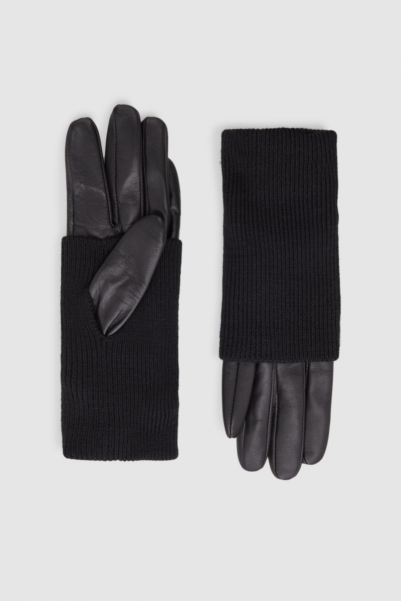 Guantes COS Layered Cuero Mujer Negras España Rebajas 538HJUMYS