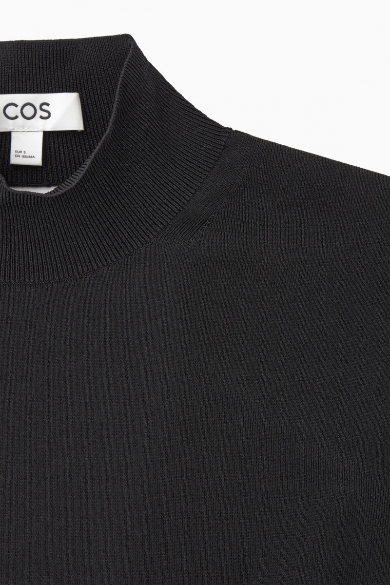 Mono COS Backless De Punto Turtleneck Mujer Negras España Rebajas 394HSMFQU