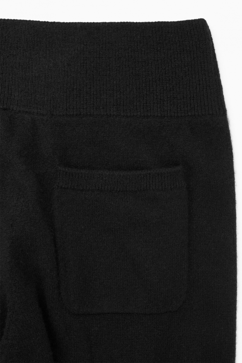 Pantalon COS Anchos-Leg Pure Cashmere Mujer Negras España Rebajas 256JBMUYC