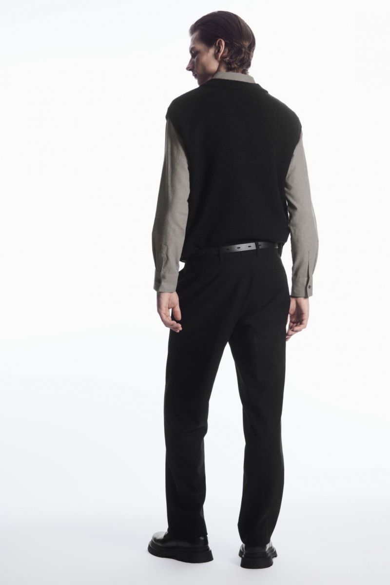 Pantalon COS Lana-Blend Relaxed Tailored Hombre Negras España Rebajas 759JEAZQV