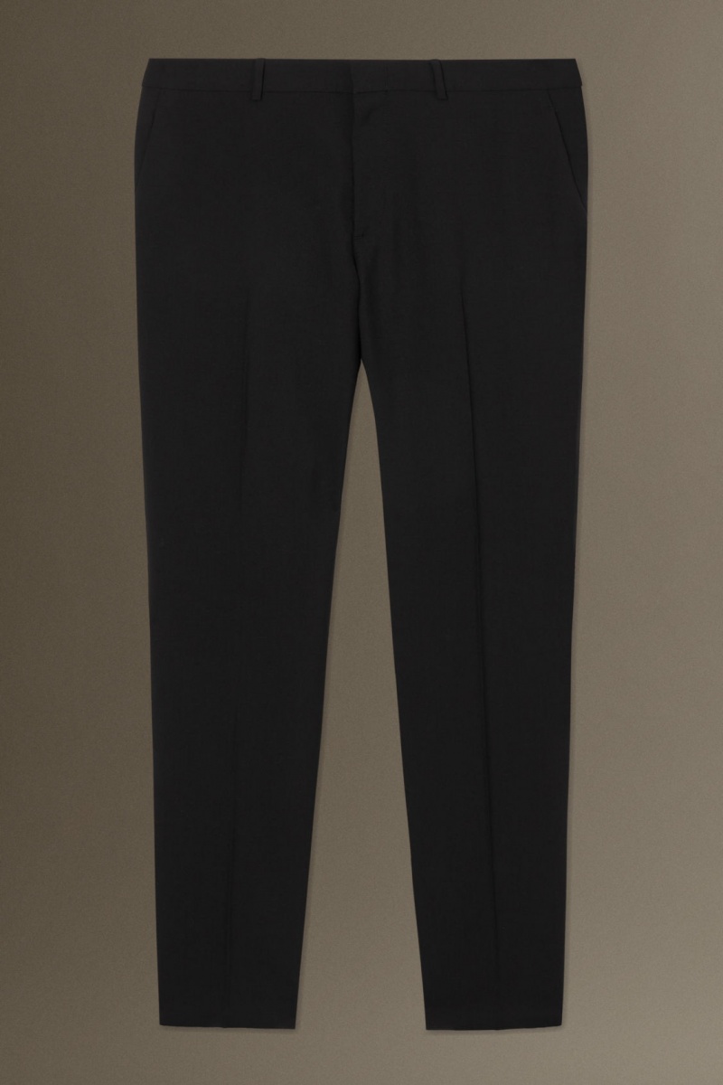 Pantalon COS Lana-Hopsack Slim Hombre Negras España Rebajas 692BYANGK