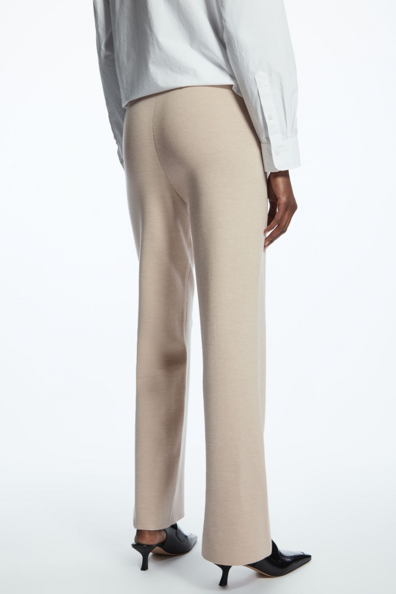 Pantalon COS Milano-Knit Mujer Beige España Rebajas 391QVCXDP